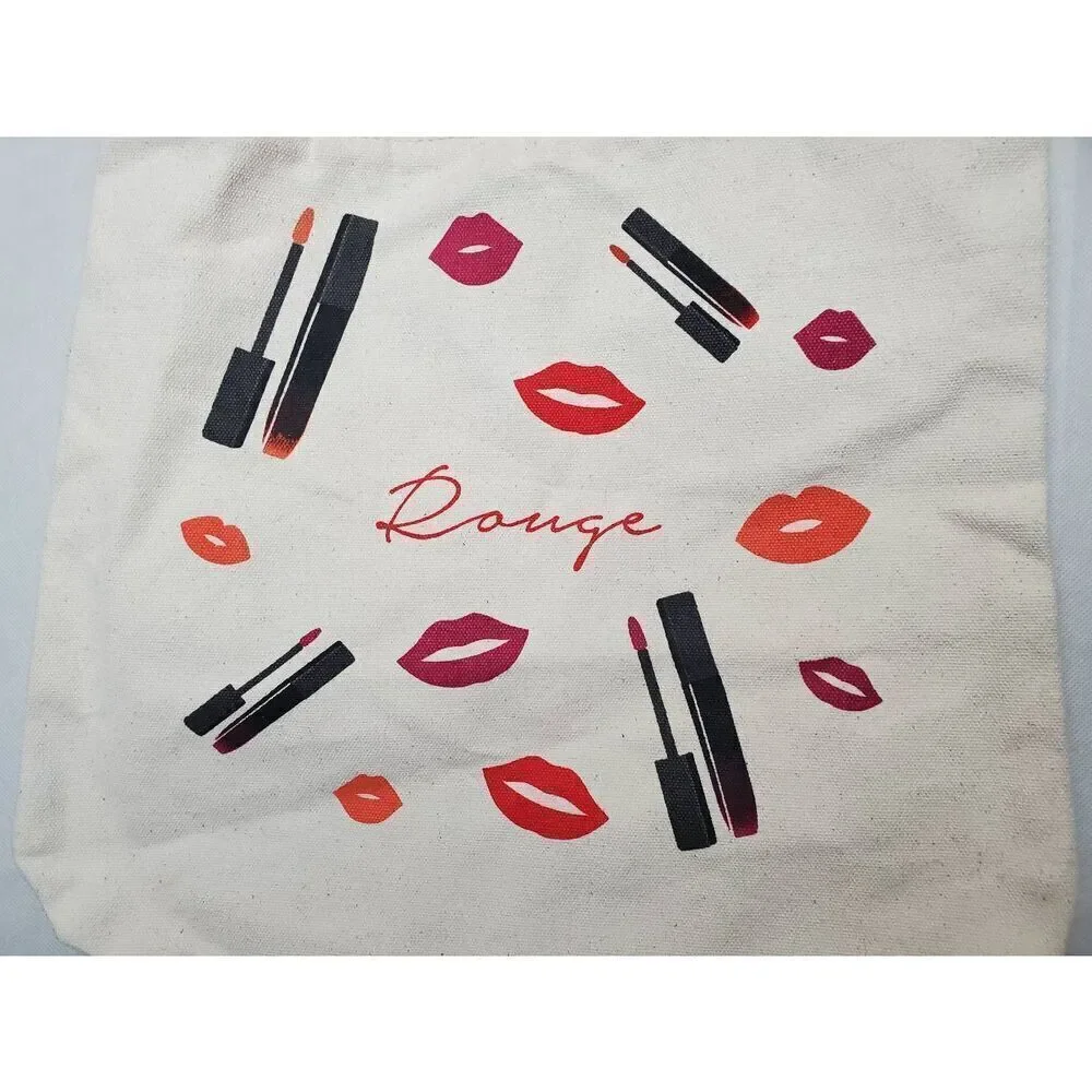 Lancome Rouge Makeup Lips Lipstick Graphic Canvas All Purpose Tote Bag